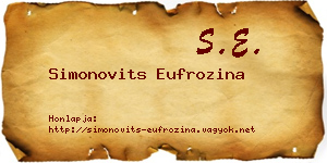 Simonovits Eufrozina névjegykártya